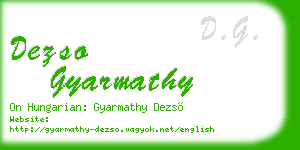 dezso gyarmathy business card